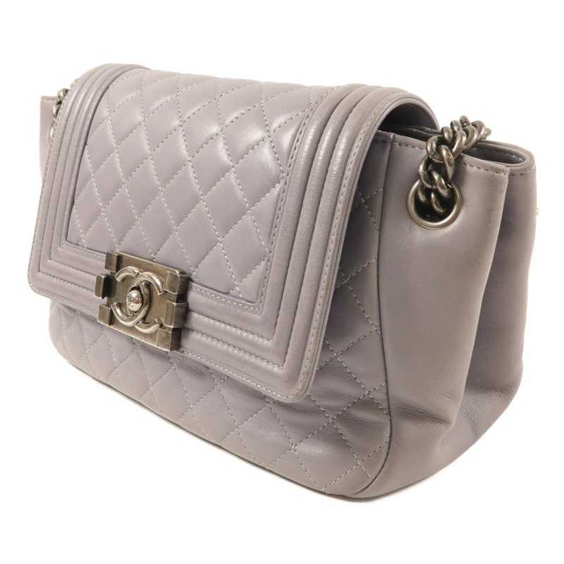 CHANEL 羊皮皮革Shoulder Bag銀扣鏈帶肩背袋-2