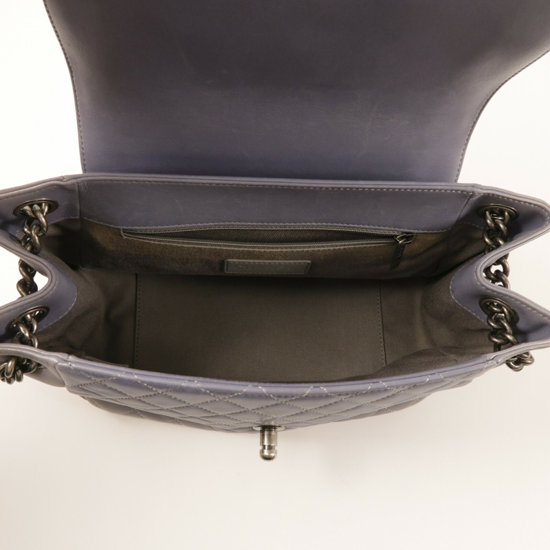 CHANEL 羊皮皮革Shoulder Bag銀扣鏈帶肩背袋-4