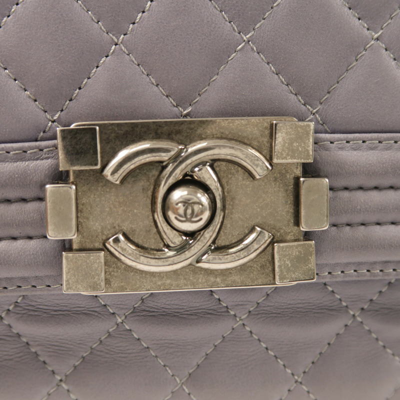 CHANEL 羊皮皮革Shoulder Bag銀扣鏈帶肩背袋-7