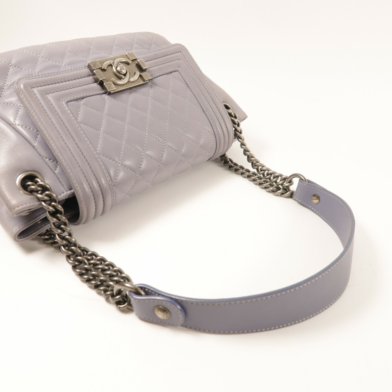 CHANEL 羊皮皮革Shoulder Bag銀扣鏈帶肩背袋-8