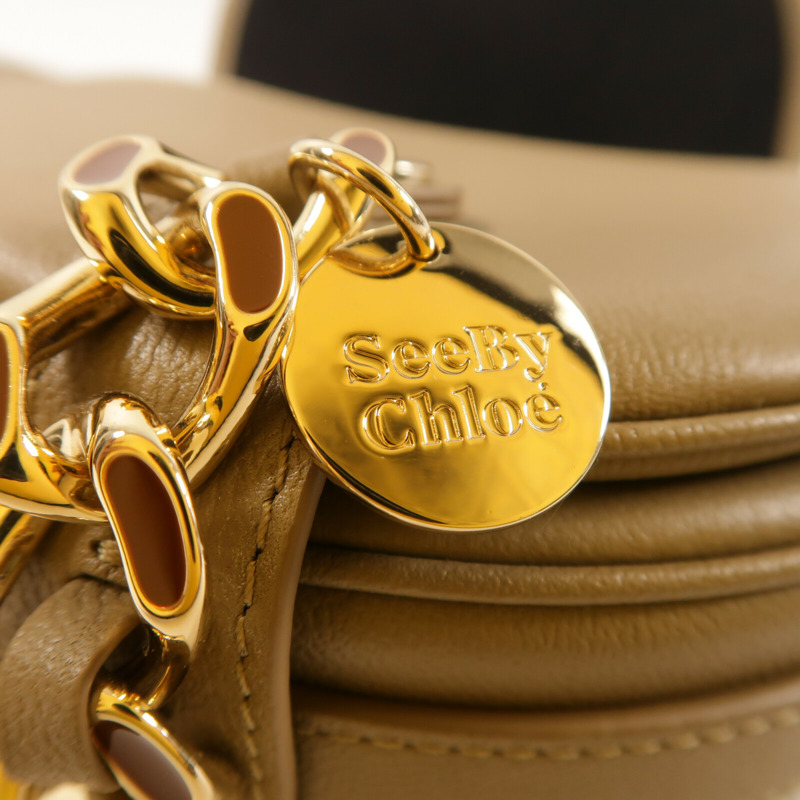 SEE BY CHLOE 牛皮皮革Small Mara金扣肩背袋-7