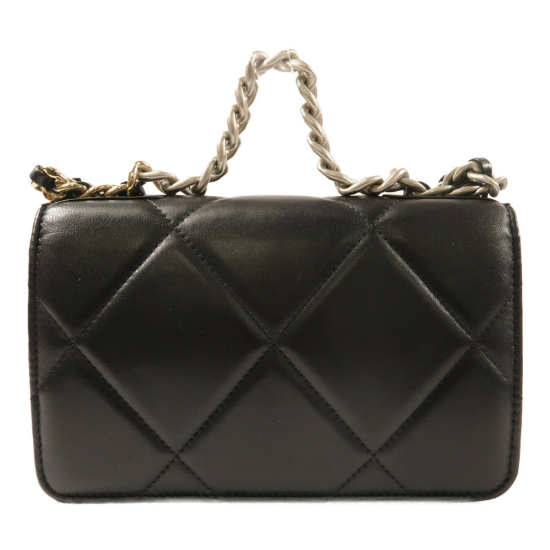 CHANEL 羊皮皮革Matelasse19 Wallet On Chain鏈帶手挽肩背兩用袋-1