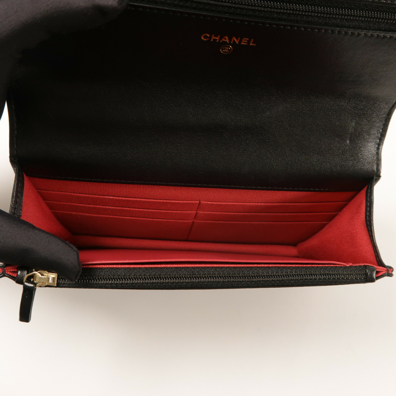 CHANEL 羊皮皮革Matelasse19 Wallet On Chain鏈帶手挽肩背兩用袋-4