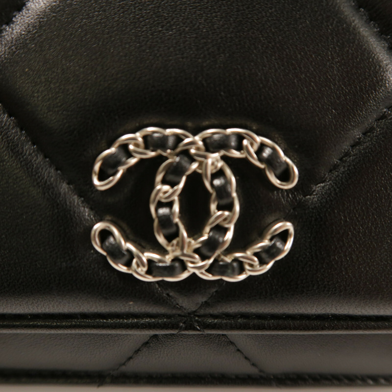 CHANEL 羊皮皮革Matelasse19 Wallet On Chain鏈帶手挽肩背兩用袋-8