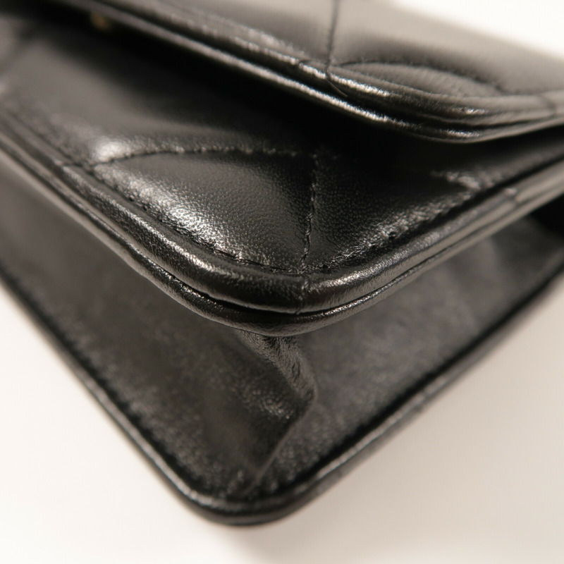 CHANEL 羊皮皮革Matelasse19 Wallet On Chain鏈帶手挽肩背兩用袋-11