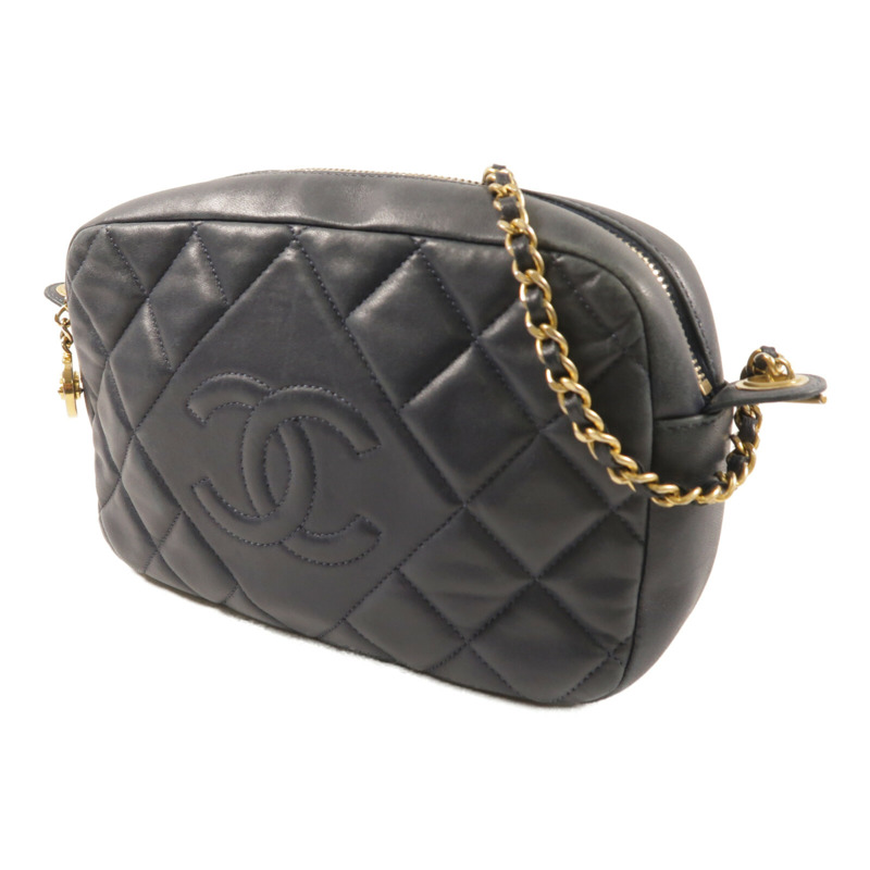 CHANEL 羊皮皮革Camera Bag金扣鏈帶肩背袋-2