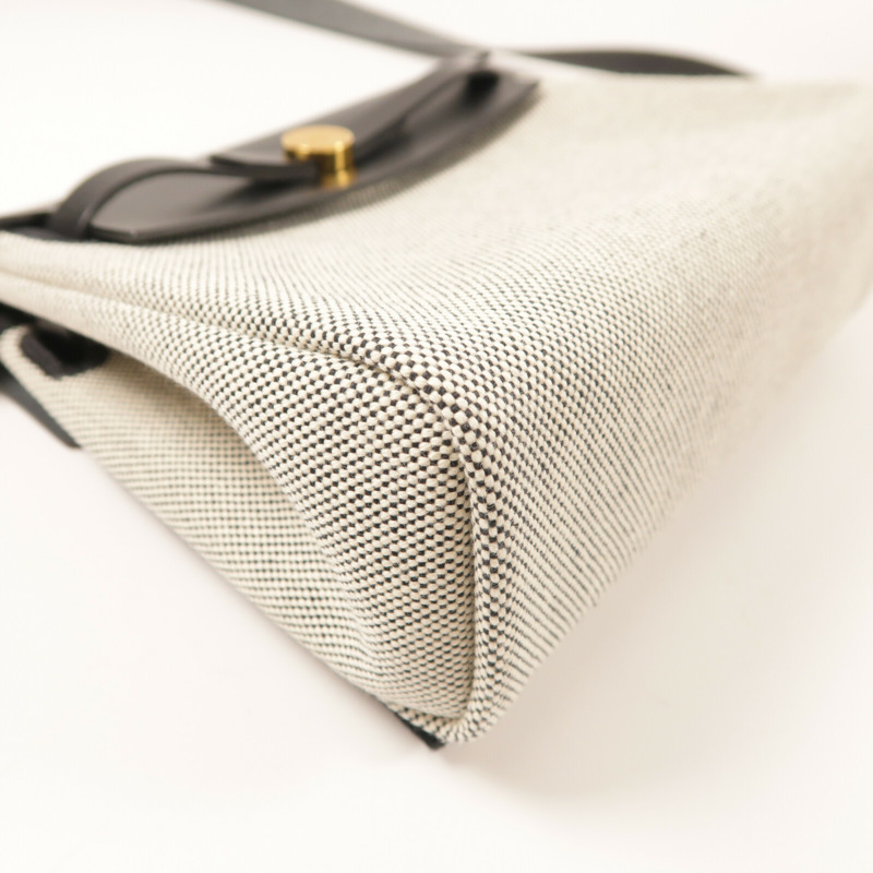 HERMES 帆布Mini Herbag金扣肩背袋-10