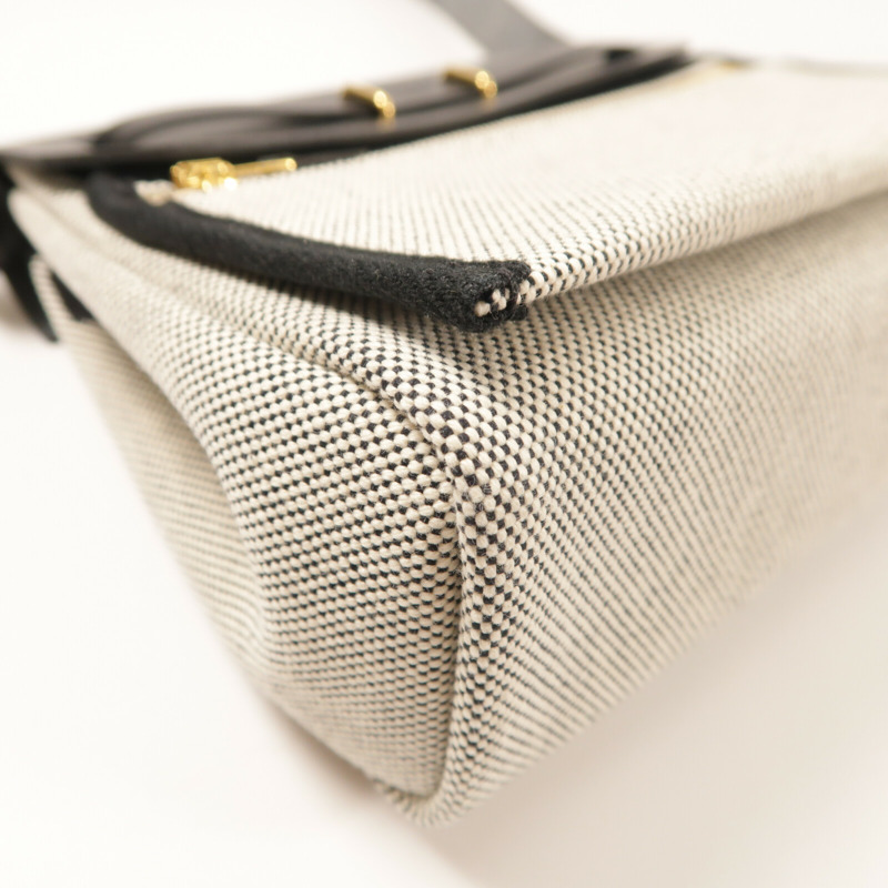 HERMES 帆布Mini Herbag金扣肩背袋-12