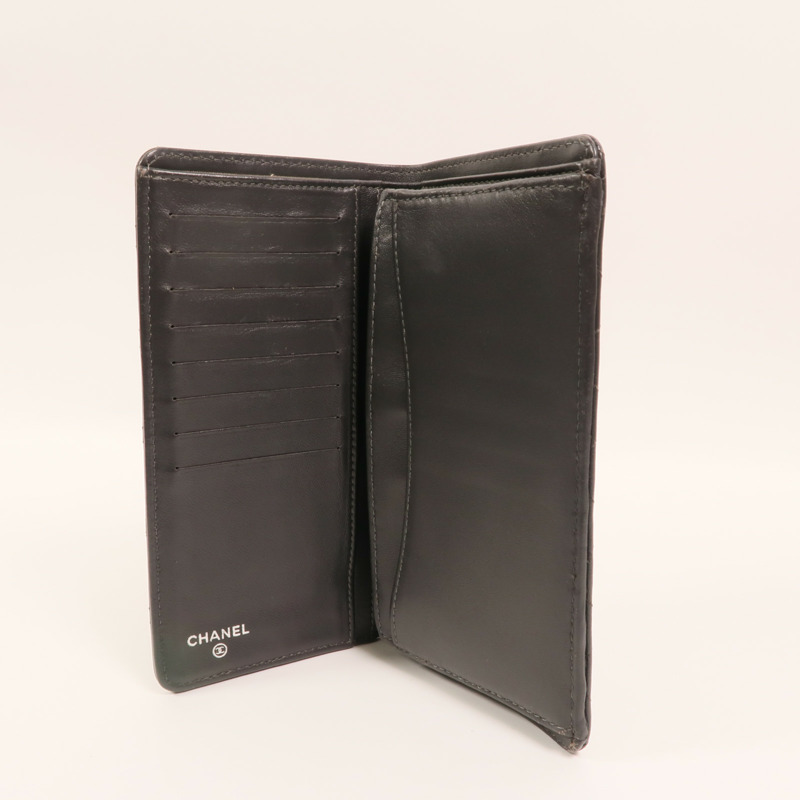 CHANEL 羊皮皮革Long Wallet銀扣長錢包-4