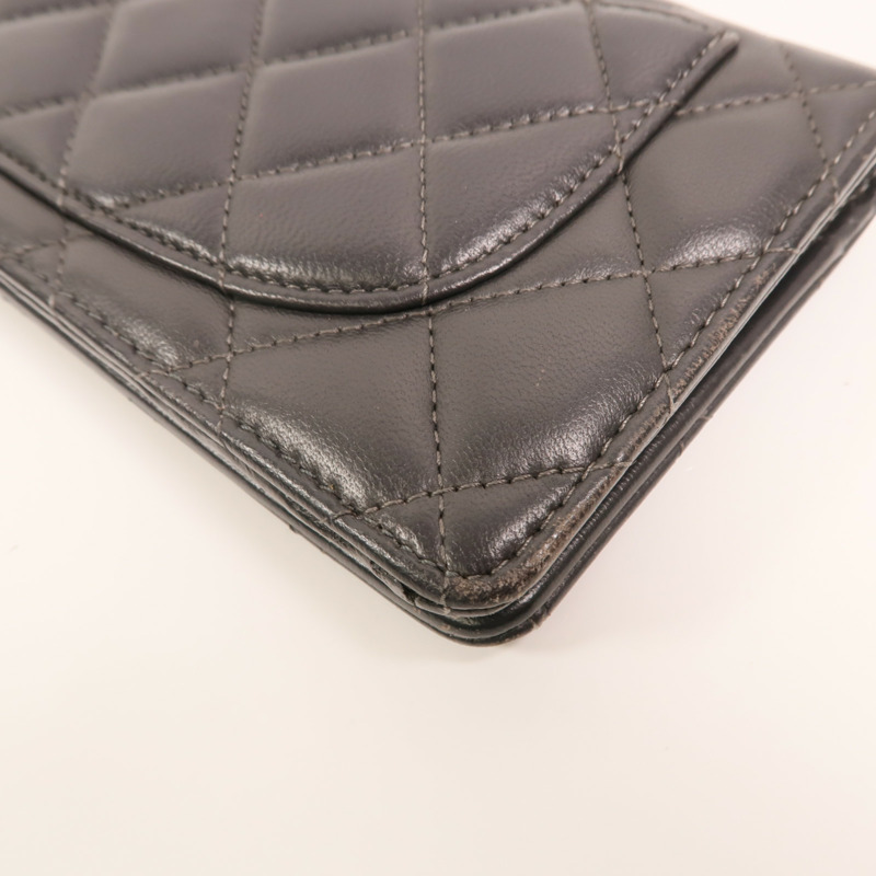 CHANEL 羊皮皮革Long Wallet銀扣長錢包-13