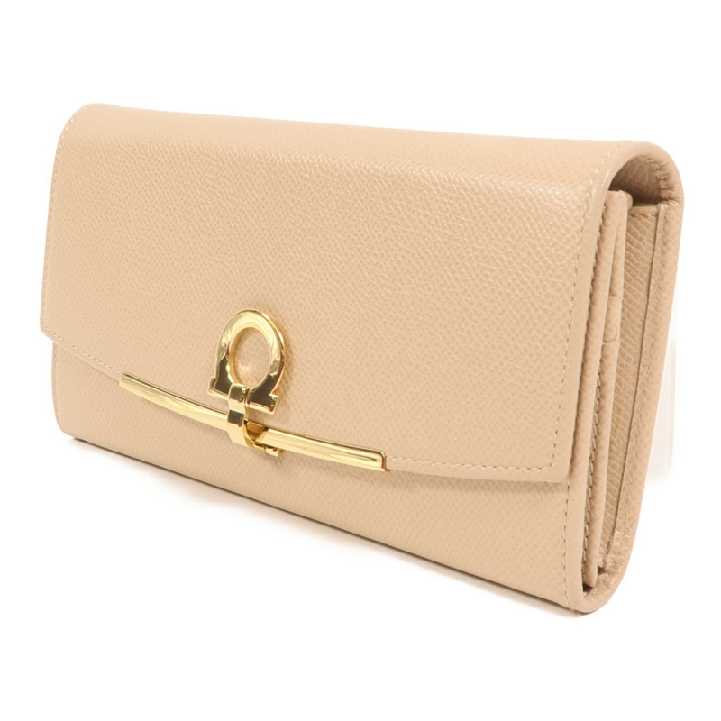 Salvatore Ferragamo 牛皮皮革Gancini Continental Wallet金扣長錢包-2