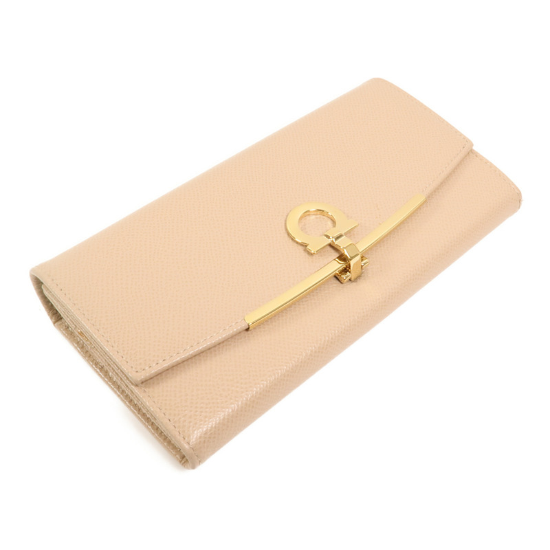 Salvatore Ferragamo 牛皮皮革Gancini Continental Wallet金扣長錢包-3
