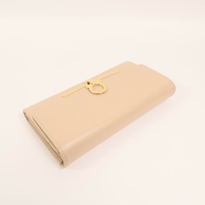 Salvatore Ferragamo 牛皮皮革Gancini Continental Wallet金扣長錢包-4