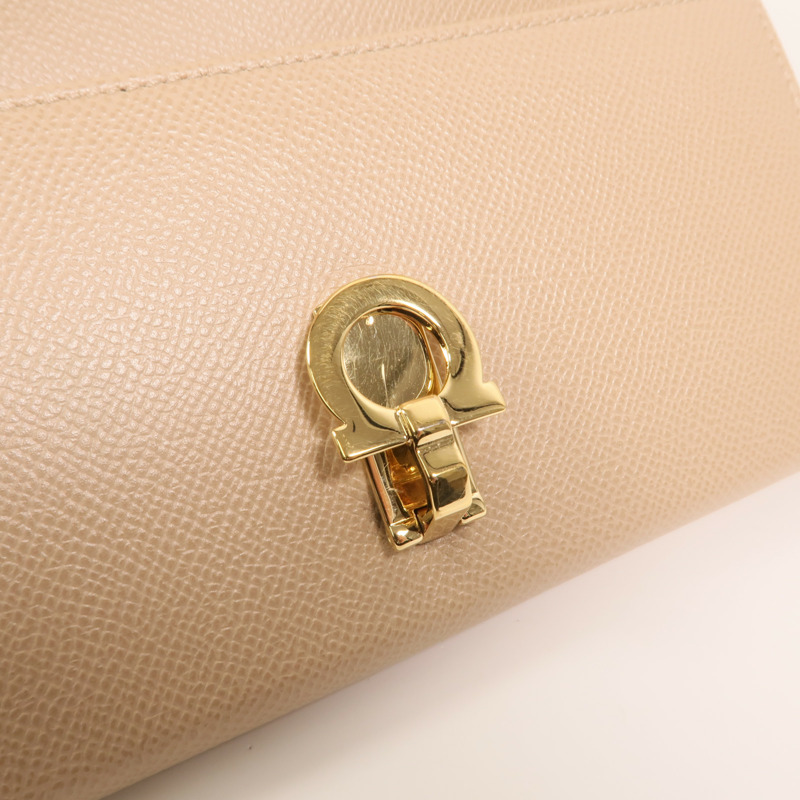 Salvatore Ferragamo 牛皮皮革Gancini Continental Wallet金扣長錢包-8