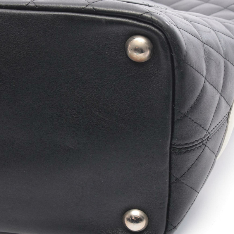 香奈兒 Cambon 系列大手提包，皮革，女士，黑白-9