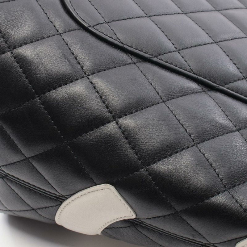 香奈兒 Cambon 系列大手提包，皮革，女士，黑白-10
