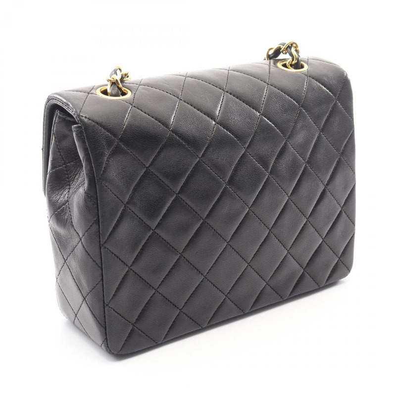 香奈兒 (CHANEL) 迷你絎縫 20 鏈條斜背包 A01163 羊皮 黑色 二手-1