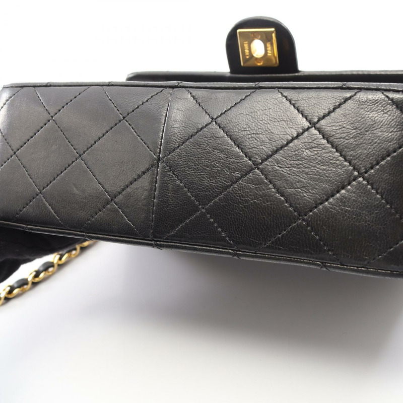 香奈兒 (CHANEL) 迷你絎縫 20 鏈條斜背包 A01163 羊皮 黑色 二手-7