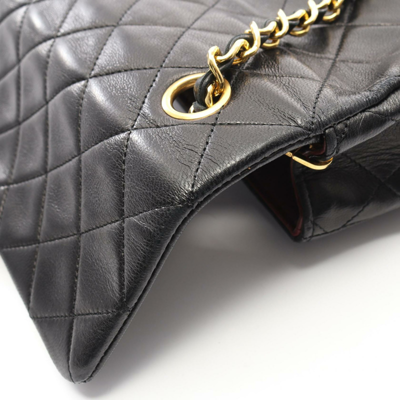 香奈兒 (CHANEL) 迷你絎縫 20 鏈條斜背包 A01163 羊皮 黑色 二手-8