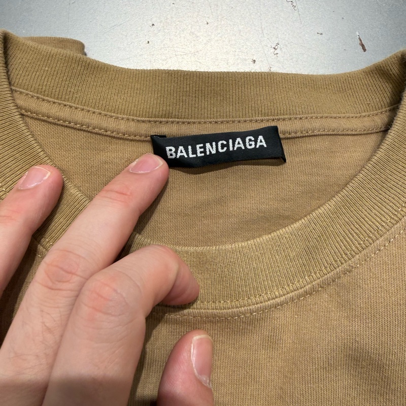 二手Balenciaga卡其色短袖T恤-4