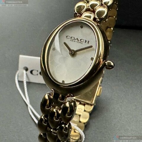 COACH手錶,編號CH00262,22mm, 28mm金色錶殼,金色錶帶款