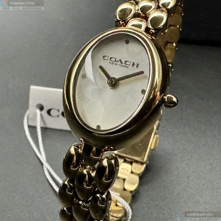 COACH手錶,編號CH00262,22mm, 28mm金色錶殼,金色錶帶款-0