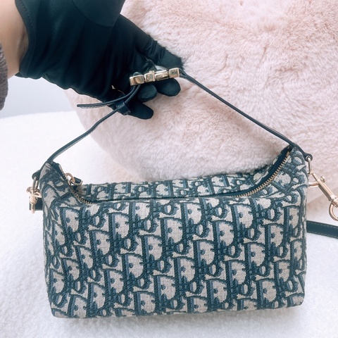 Dior diortravel nomad 藍色老花飯盒包/腋下包