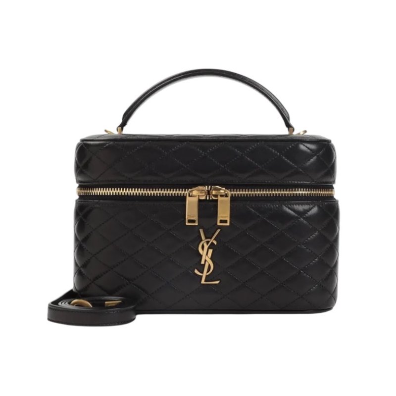 ✨2026季度全新✨Saint Laurent 851572 GABY Vanity 大款 菱格小羊皮化妝包 黑色-7