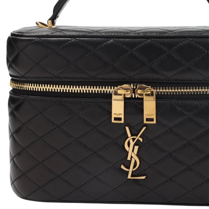 ✨2026季度全新✨Saint Laurent 851572 GABY Vanity 大款 菱格小羊皮化妝包 黑色-8