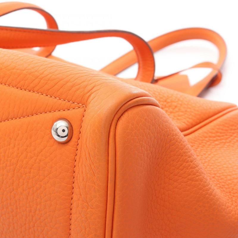 Hermes Hermès Victoria 35 手提包，採用 Taurillon Clemence 皮革製成，橙色。-8