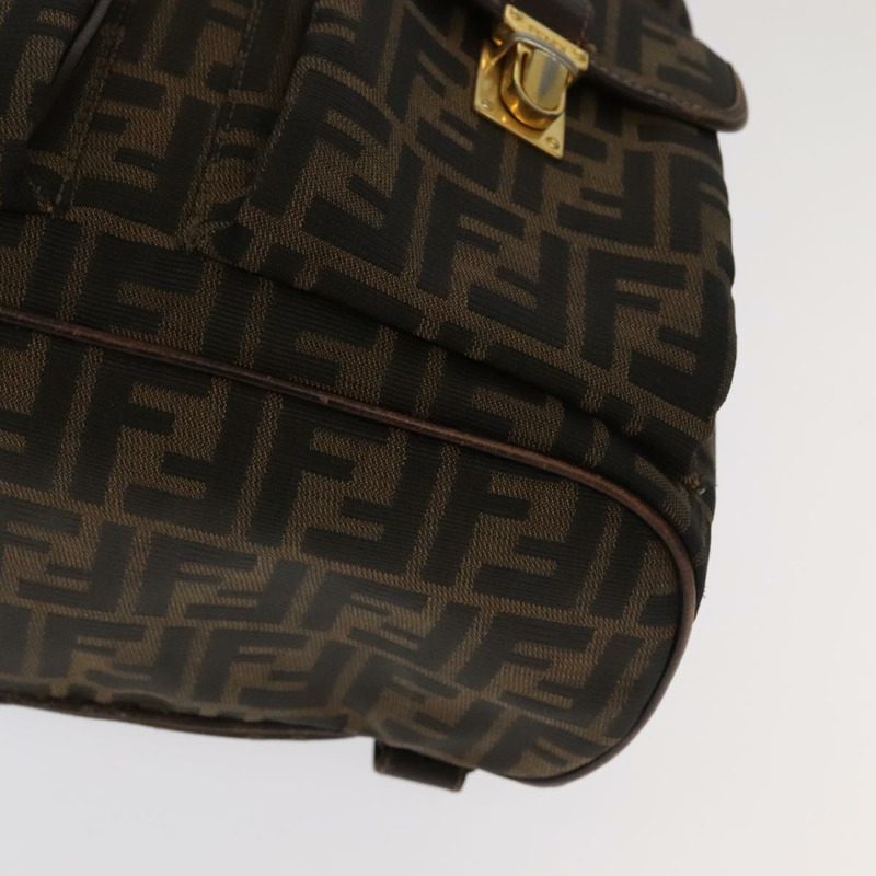 【日本直送】FENDI Zucca帆布雙肩包 棕色 黑色 金色 正品 91551V-15