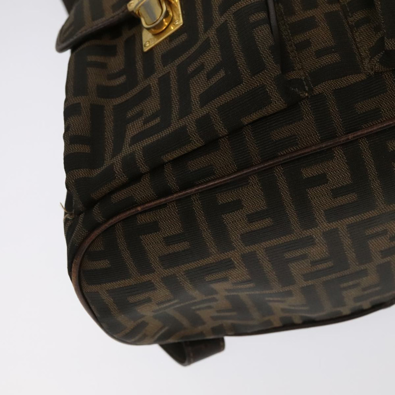 【日本直送】FENDI Zucca帆布雙肩包 棕色 黑色 金色 正品 91551V-16