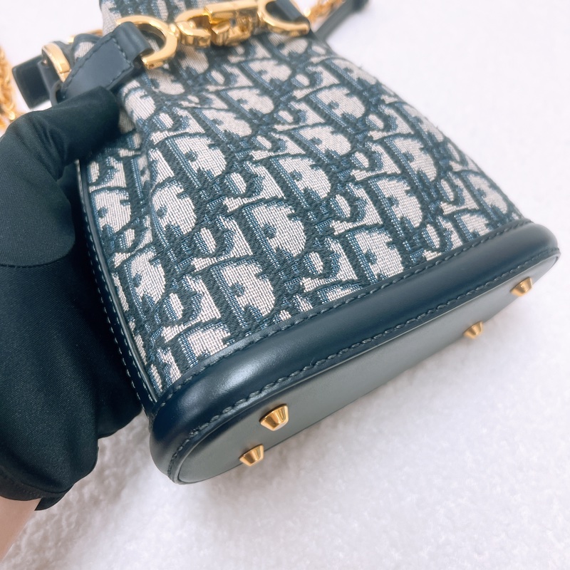 Dior c’est dior 藍色老花小號水桶斜挎包-3