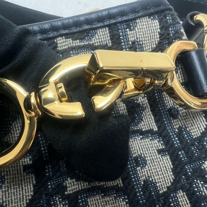 Dior c’est dior 藍色老花小號水桶斜挎包-12