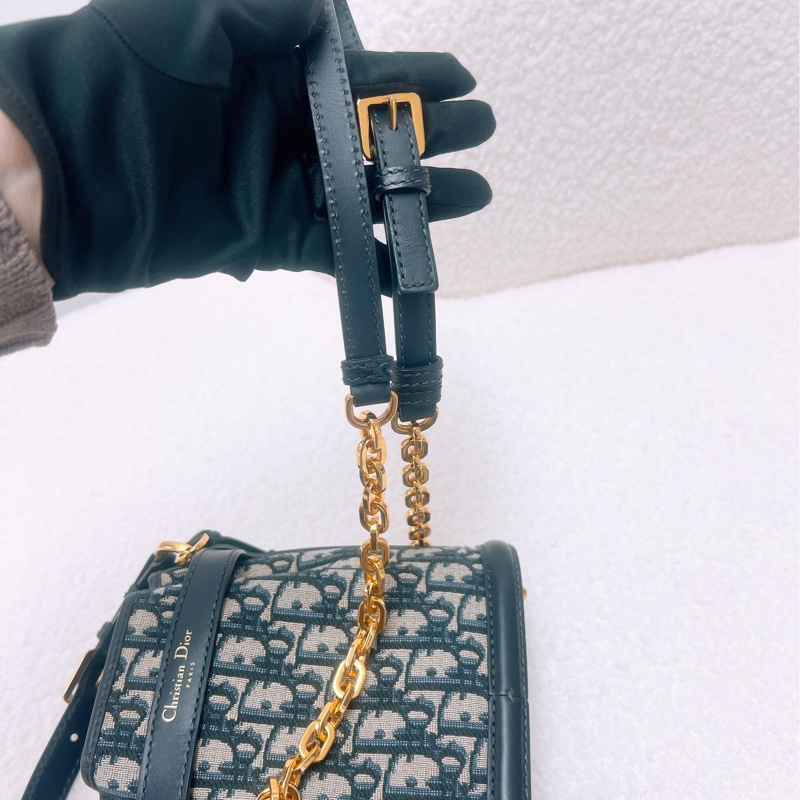 Dior c’est dior 藍色老花小號水桶斜挎包-15