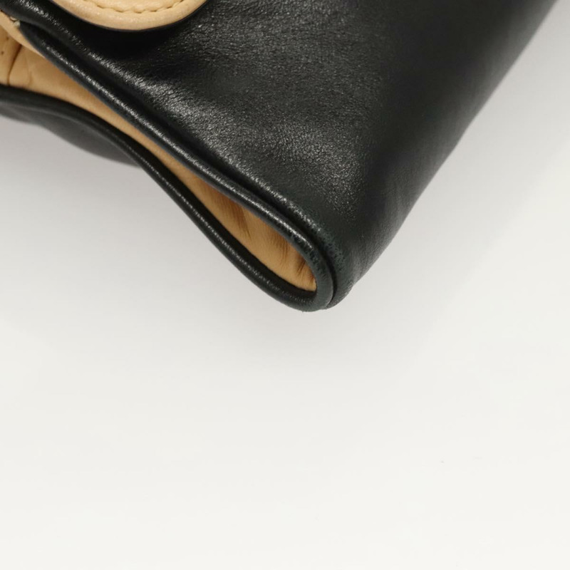 【日本直送】香奈兒 Choco Bar 手提包，羊皮，米色/黑色，CC 標誌，貨號 123516V-13