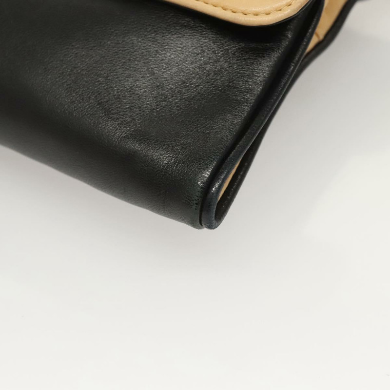 【日本直送】香奈兒 Choco Bar 手提包，羊皮，米色/黑色，CC 標誌，貨號 123516V-14