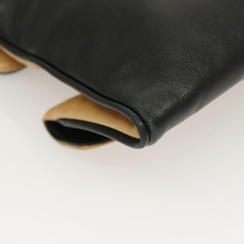 【日本直送】香奈兒 Choco Bar 手提包，羊皮，米色/黑色，CC 標誌，貨號 123516V-15