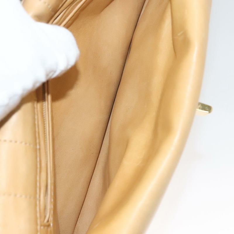 【日本直送】香奈兒 Choco Bar 手提包，羊皮，米色/黑色，CC 標誌，貨號 123516V-22