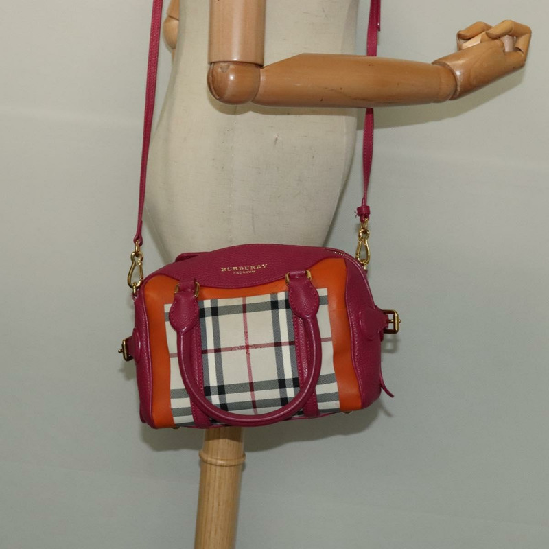 【日本直送】BURBERRY Nova 格紋手提包帆布兩用米色金色正品 118645V-20