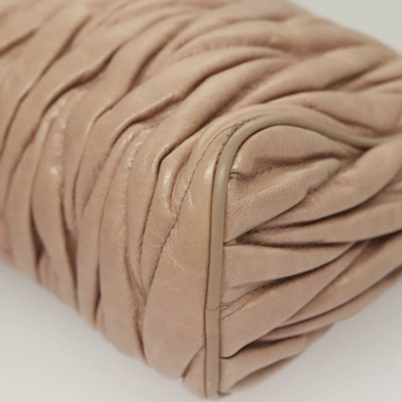 【日本直送】Miu Miu Matelasse 單肩包 皮革 粉紅色 金 正品 133370V-14