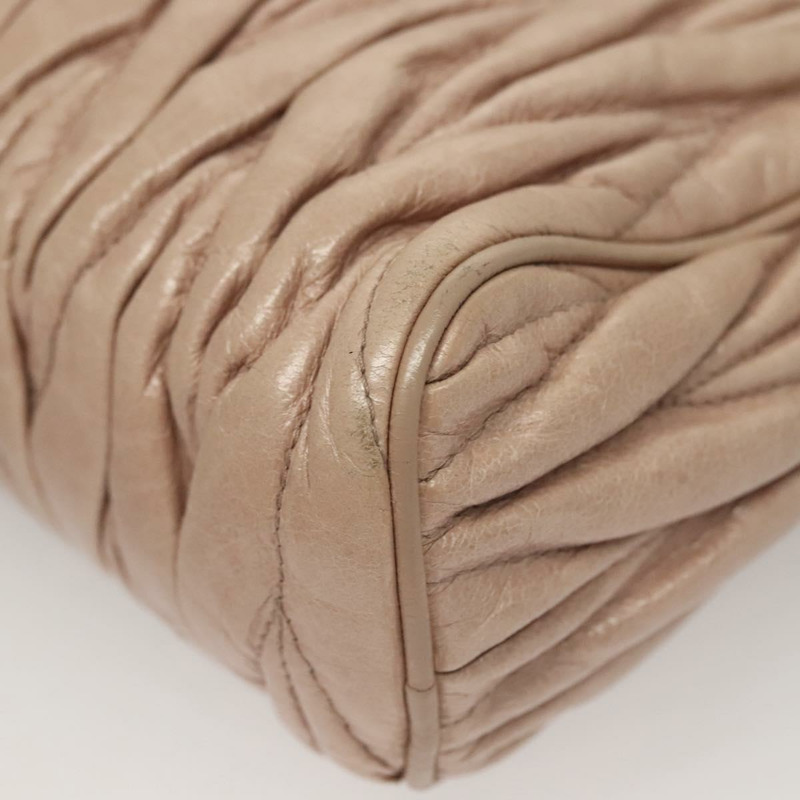 【日本直送】Miu Miu Matelasse 單肩包 皮革 粉紅色 金 正品 133370V-16