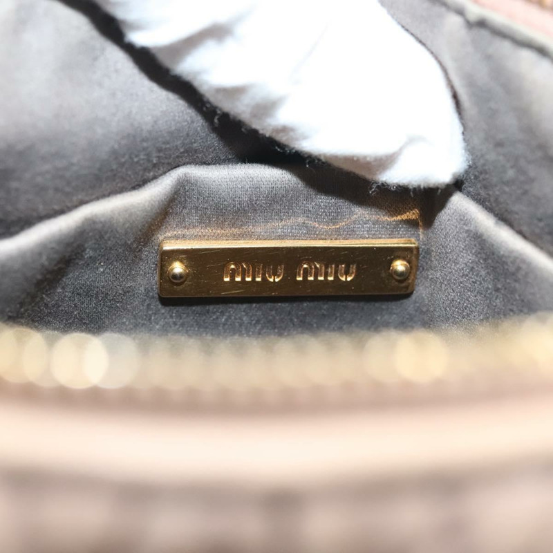 【日本直送】Miu Miu Matelasse 單肩包 皮革 粉紅色 金 正品 133370V-18