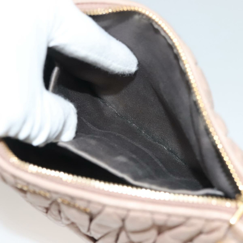 【日本直送】Miu Miu Matelasse 單肩包 皮革 粉紅色 金 正品 133370V-21