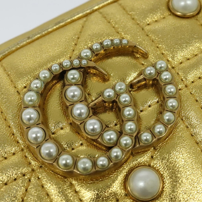 【日本直送】GUCCI GG Marmont 小號相機包 鏈條包 皮革 金色 447632 正品 138001V-9