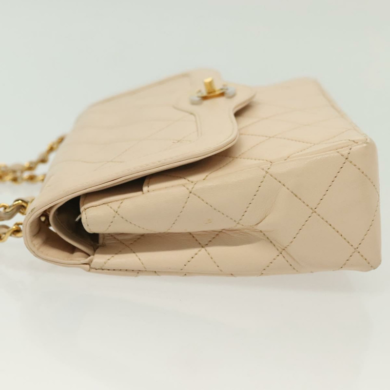 【日本直送】香奈兒 (CHANEL) Matelasse Paris Only 雙蓋鏈條包 米色皮革 CC Auth bs29364V-5