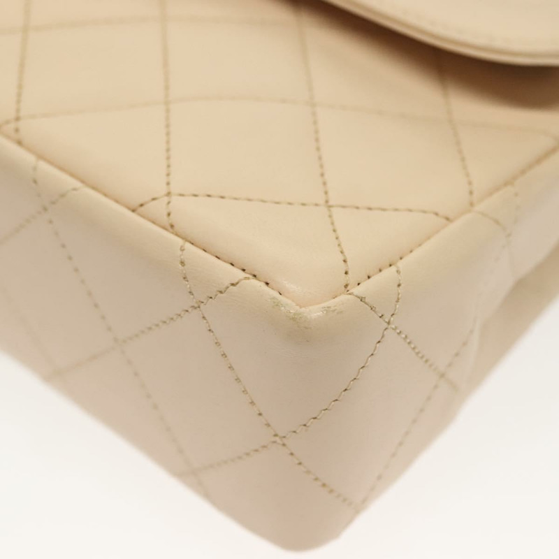 【日本直送】香奈兒 (CHANEL) Matelasse Paris Only 雙蓋鏈條包 米色皮革 CC Auth bs29364V-15