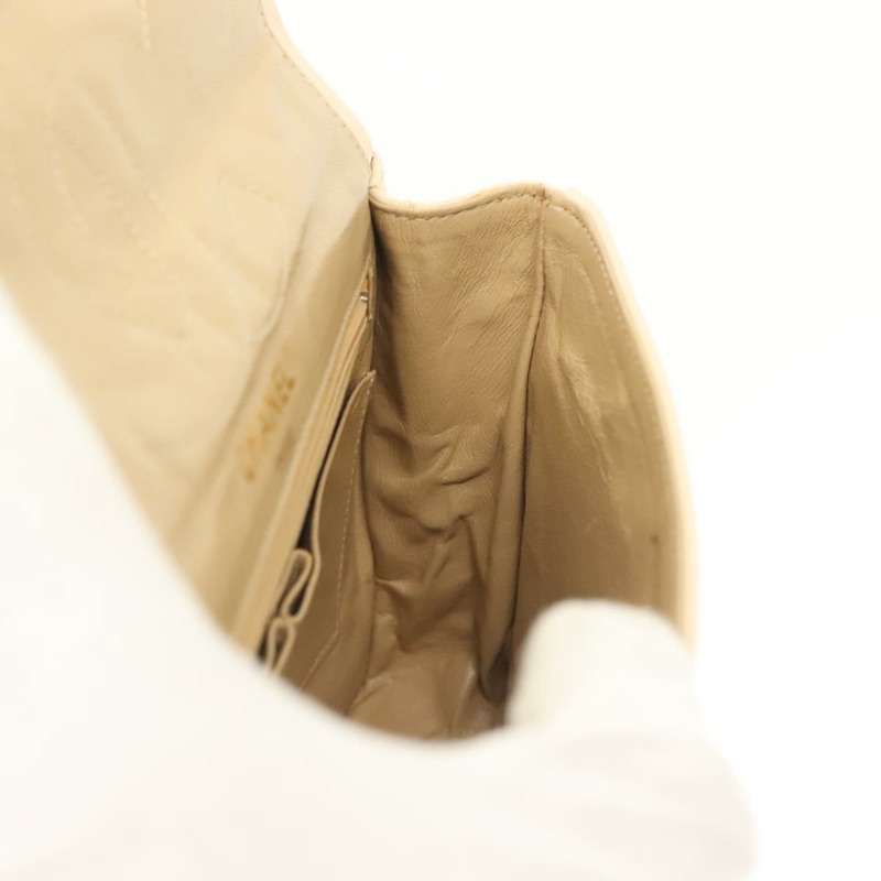 【日本直送】香奈兒 (CHANEL) Matelasse Paris Only 雙蓋鏈條包 米色皮革 CC Auth bs29364V-24