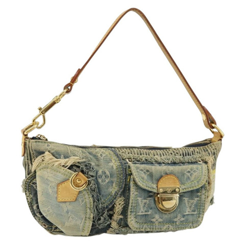 路易威登 Monogram Denim Pouch 肩背包 藍色 M95382 LV Auth ep11281V