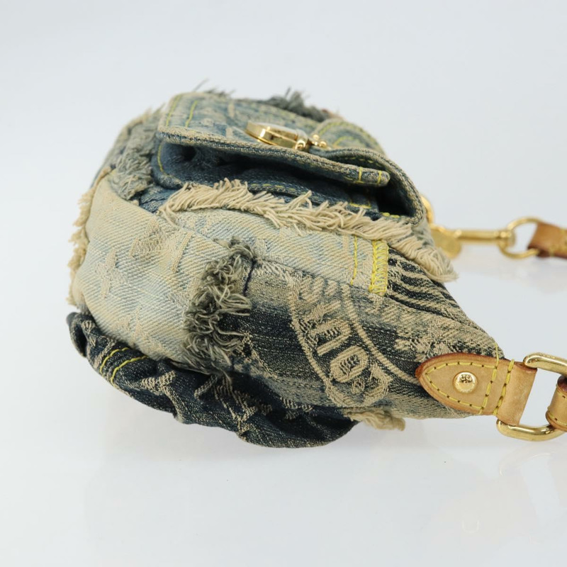 【日本直送】路易威登 Monogram Denim Pouch 肩背包 藍色 M95382 LV Auth ep11281V-2
